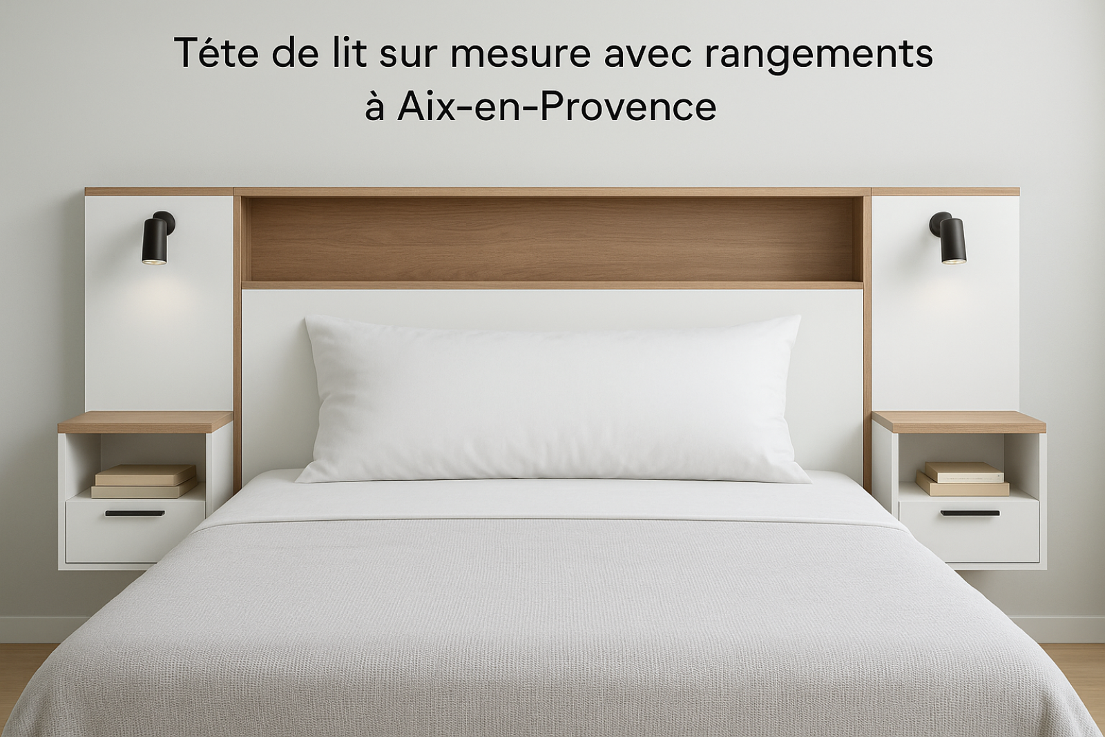 Trouvez la tête de lit parfaite avec des rangements sur mesure chez Quadro La Pioline à Aix-en-Provence