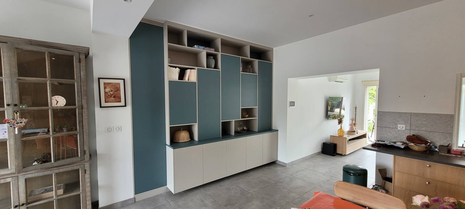 bibliothèque sur mesure Marseille bleue