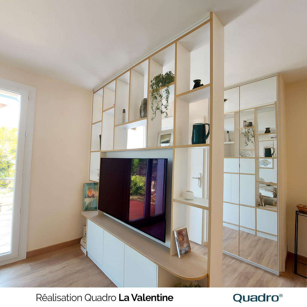 Création d'une Bibliothèque-Meuble TV Sur Mesure pour un Espace Harmonieux à Marseille La Valentine