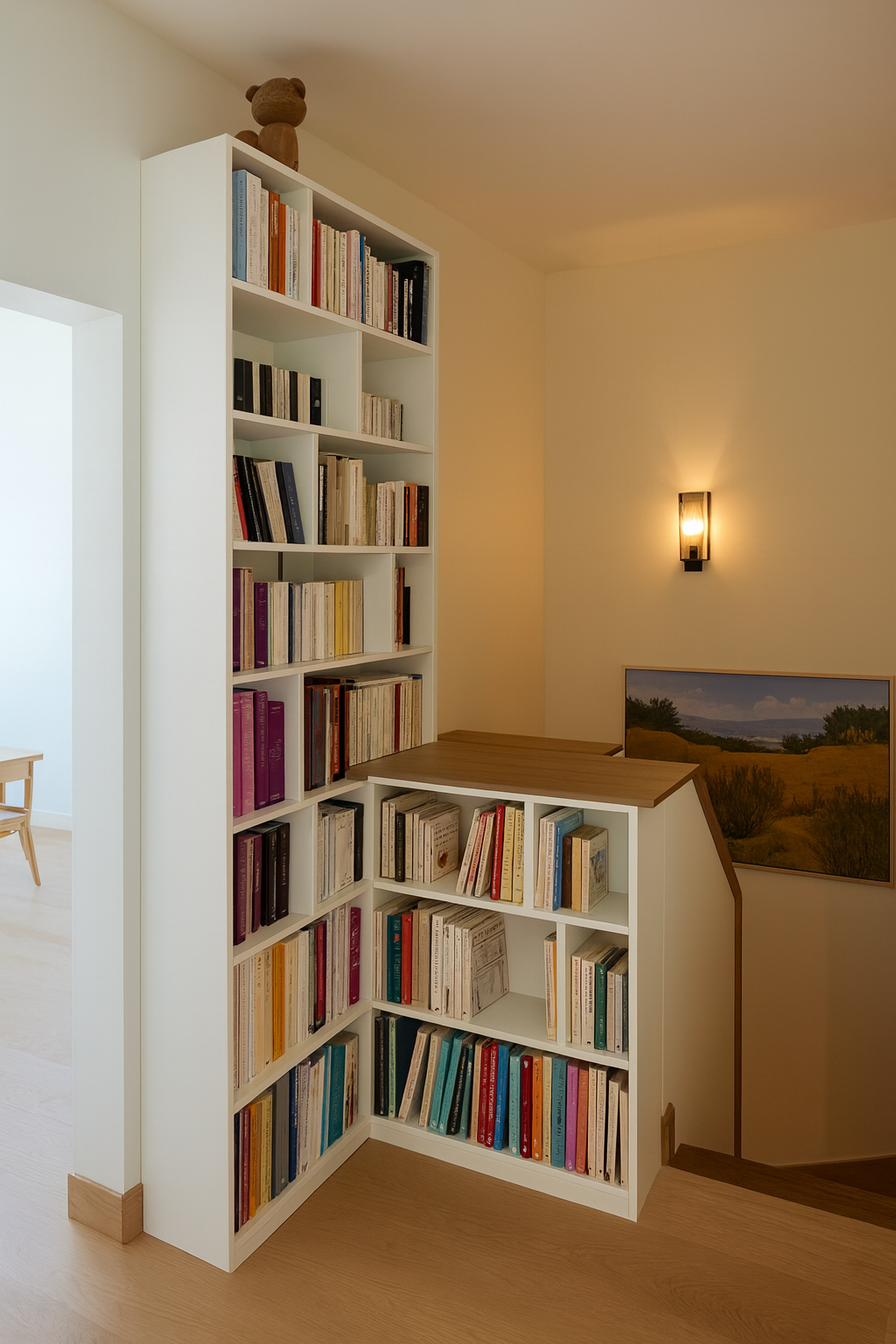 Optimisation d'un petit espace avec une bibliothèque d'angle dans le 12ème arrondissement de Marseille