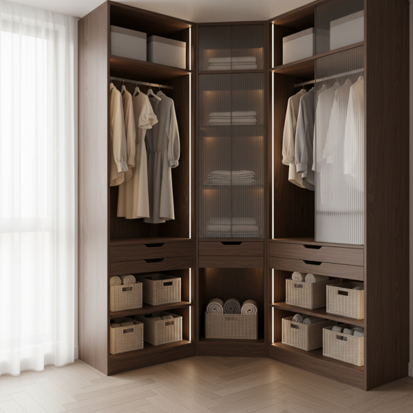 Dressing d’angle pour petit espace